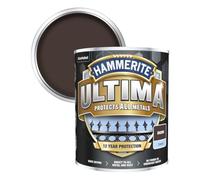 Hammerite Ultima Peinture pour métal lisse Marron 750 ml | 5362530 Formule à base d'eau avec technologie Colourlock aide à prévenir la décoloration et peut être appliquée directement