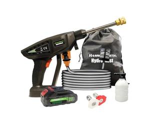 Hammersmith HydroBlast Pistolet de nettoyage sans fil avec réservoir d'eau et accessoires, pour tuyau d'arrosage, nettoyeur haute pression, portable, portée de 5 m
