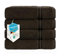 Hammetex Badetücher 50x100 cm, Extra Weich und Saugfähig 100% Baumwolle, 4-teiliges Leichtes und Langlebiges Badetuch, Perfekt für Bad, Spa und Fitnessstudio, Braun