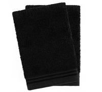 Hammetex Lot de 2 Gants de Toilette pour Le Bain 15x22 cm, 100% Coton, Doux, Résistant, Absorbant, Certifiés Oeko-TEX, Noir