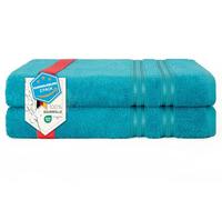 Hammetex Lot de 2 Serviettes de Bain 70x140 cm, 100% Coton 500 GSM, Douces, Absorbantes, Séchage Rapide, Certifiées Oeko-TEX, Turquoise