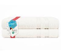 Hammetex Lot de 2 Serviettes de Bain 70x140 cm, 100% Coton 500 GSM, Douces, Absorbantes, Séchage Rapide, Certifiées Oeko-TEX, Crème