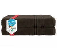 Hammetex Lot de 2 Serviettes de Bain 70x140 cm, 100% Coton 500 GSM, Douces, Absorbantes, Séchage Rapide, Certifiées Oeko-TEX, Marron
