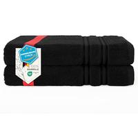 Hammetex Lot de 2 Serviettes de Bain 70x140 cm, 100% Coton 500 GSM, Douces, Absorbantes, Séchage Rapide, Certifiées Oeko-TEX, Noir