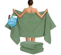 Hammetex Lot de 2 Serviettes de Bain Extra Larges - 80 x 200 cm, 500 g/m², 100% Coton - Douces et absorbantes - Grandes Serviettes de Spa luxueuses - Vert Sauge