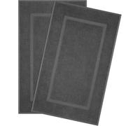 Hammetex Lot de 2 Tapis de Bain 51x86 cm, 100% Coton 900 GSM, Antidérapants, Lavables, Absorbants, Certifiés Oeko-TEX, Anthracite