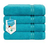 Hammetex Lot de 4 Serviettes 50x100 cm, 100% Coton 500 GSM, Douces, Absorbantes, Séchage Rapide, Idéal pour Le Gymnase, Le Bain, Le Sauna, Certifiées Oeko-TEX, Turquoise