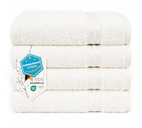 Hammetex Lot de 4 Serviettes 50x100 cm, 100% Coton 500 GSM, Douces, Absorbantes, Séchage Rapide, Idéal pour Le Gymnase, Le Bain, Le Sauna, Certifiées Oeko-TEX, Crème