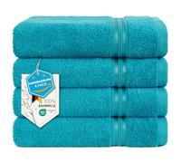 Hammetex Lot de 4 Serviettes 50x100 cm, 100% Coton 500 GSM, Douces, Absorbantes, Séchage Rapide, Idéal pour Le Gymnase, Le Bain, Le Sauna, Certifiées Oeko-TEX, Turquoise