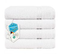 Hammetex Lot de 4 Serviettes 50x100 cm, 100% Coton 500 GSM, Douces, Absorbantes, Séchage Rapide, Idéal pour Le Gymnase, Le Bain, Le Sauna, Certifiées Oeko-TEX, Blanc