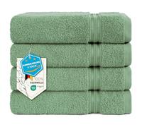 Hammetex Lot de 4 Serviettes de Bain 100% Coton de qualité supérieure - Grandes Serviettes de Douche 50 x 100 cm - Douces, absorbantes - Séchage Rapide - Vert Sauge