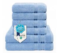 Hammetex Lot de 6 Serviettes, 2 de Bain 70x140 + 4 de Toilette 50x100 cm