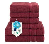 Hammetex Lot de 6 Serviettes, 2 de Bain 70x140 + 4 de Toilette 50x100 cm