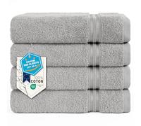 Hammetex Serviettes de Toilette Lot de 4 50x100 cm, 100% Coton Éponge