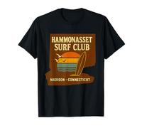 Hammonasset Surf Club Maillot rétro Coucher de soleil Madison Connecticut T-Shirt