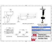 Hammond Electronics M3784-7001 Pieds de montage pliable Polyamide noir (L x l x H) 48 x 20 x 30 mm 2 pc(s)