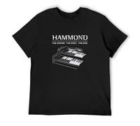 Hammond Organ B3 Print Unisex T-Shirts Men Tee Cotton Tops Black Shirt XL