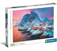 Hamnoy Village Puzzle De 500 Pièces - Jeu De Patience Et De Réflexion - Format Paysage - Image Net - Décoration - 49 X 36 Cm - À Partir De 14 Ans