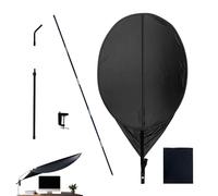 Hamosky Abat-jour réglable avec protection anti-reflets, pare-soleil de bureau, auvent de bureau noir pour poste de travail, 156 x 96 cm, anti-UV avec support de serrage