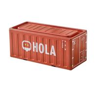 Hamosky Boîte à crayons en forme de récipient avec couvercle, boîte de rangement portable multifonction en fer métallique, antirouille, de style industriel, 11,5 x 5 x 5 cm, finition mate (orange)