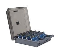 Hamosky Boîte de rangement pour cartes de visite Rolodex 1000 cartes, 4 intercalaires et guides A-Z Gris