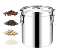 Hamosky Conteneurs de rangement hermétiques de 6 L en acier inoxydable avec couvercle, capacité de 6 L, 20 cm, boîte de cuisine étanche pour farine, riz, haricots, sucre, produits secs