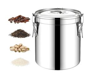 Hamosky Conteneurs de rangement hermétiques de 6 L en acier inoxydable avec couvercle, capacité de 6 L, 20 cm, boîte de cuisine étanche pour farine, riz, haricots, sucre, produits secs