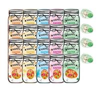 Hamosky Lot de 20 cartes de Pâques Mason Jar avec sacs à bonbons transparents, cartes de vœux de Pâques pour enfants, cadeaux d'échange en salle de adeaux de fête scolaire, paniers avec