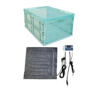 Hamosky Niche pliable avec contrôle de la température réglable, chauffe-volaille chauffant étanche pour petits animaux, 30 x 21,8 x 14,8 cm, alimenté par USB, coussin inclus