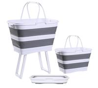 Hamper - 26L Foldable Elevated With Handles | Tissu Laundry Basket Hamper | For Home Bathroom Bedroom Kitchen Camping Toy Snack Food Fruit Vegetable
