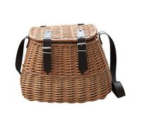 Hamper en osier fait à la main - 780 g - Organisateur léger - Rangement décoratif en plein air - Panier de pique-nique avec bandoulière - Sac de voyage polyvalent - Parfait pour les fêtes, la