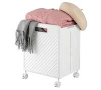 Hamper With Wheels - Foldable Storage With Handles Large Laundry Basket On Wheels, Rolling Laundry Basket, Durable Design | Home Organization Bin For Bathroom Bedroom