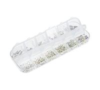 HAMPPLIES 1 boîte Boîte de pierres décoratives pour ongles compartiments mixés verre formes irrégulières décoration nail art DIY brillants pour manucure femmes et filles