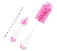 HAMPPLIES 1 ensemble Set de Brosses de Nettoyage pour Biberons et Tétines Accessoires de Nettoyage pour Bébés Brosse Rotative des Contenants Étroits Coloris Rose