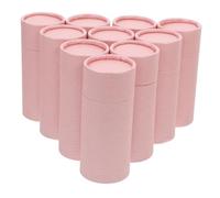 HAMPPLIES 10 pièces Boîtes de Rangement Papier Kraft Rondes Rose pour Thé et Huile Essentielle Tubes Vides Résistants à Humidité pour Stockage Compact et Portable