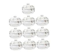 HAMPPLIES 10 Pièces Crystal Pen Wash Cups With Lid Plastic Brush Washing Buckets For Nail Art Manicure Tools Portable And Convenient For Home And Professional Use