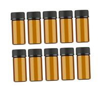 HAMPPLIES 10 pièces Mini Flacons Verre avec Bouchon à Grain et Bouchon Percé Flacons Vides pour Huiles Essentielles et Chimie Lot de Protection Anti-fuite Portable pour Voyage