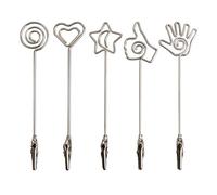 HAMPPLIES 10 Pièces Porte-mémo Double Côté en Métal Argenté Réutilisable, Clips Ronds pour Photos et Notes, pour Mariage et Baby Shower