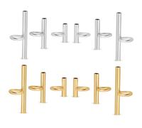 HAMPPLIES 12 Pièces Convertisseurs de Broche Métalliques Horizontaux pour Bijoux Adaptateurs de Broche à Pendentif Cuivre Doré et Argenté Accessoires et Polyvalents pour Création de Bijoux