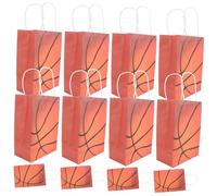 HAMPPLIES 12pièces Sachets Papier Sportif Avec Motif Ballon De Basket Pour Anniversaires Fêtes Et Robustes Et Pratiques Avec Poignées