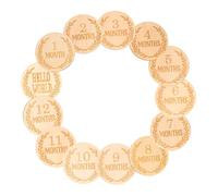 HAMPPLIES 13pièces Étiquettes Décoratives Bois Pour Garçon Fille Disques De Croissance Mensuels Cartes Commémoratives Né Fournitures De Premier Anniversaire