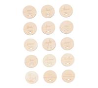 HAMPPLIES 15 pièces Cartes Étape Garçon Fille Naturel Disques Mensuels Ronds Cadeau Naissance Fille Garçon Souvenir Premiers Mois
