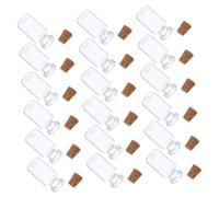 HAMPPLIES 18 pcs Mini Bouteilles Verre Transparentes avec Bouchons Liège pour DIY Flacons Multifonctions pour Messages Arts et Décorations Coffret