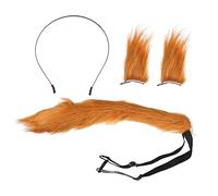 HAMPPLIES 1Ensemble Coiffe Peluche pour Déguisement Animal Oreilles et Queue de Accessoire Cosplay Attrayant pour Halloween et Fêtes