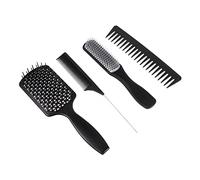 HAMPPLIES 1Ensemble Set de Peignes à Humide et Plastique pour Démêlage et Coiffage pour Types de Couleur Noire Élégant