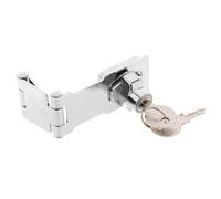 HAMPPLIES 2 ensembles Lot de Verrous à Loquet Métallique avec Clé Loquet Pliable Acier Inoxydable pour Serrure de Porte Armoire de Bureau et Cabinet Sécurisé et Facile à Installer