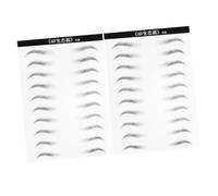 HAMPPLIES 2 Feuilles Autocollants Sourcils Imperméables Simulation Poils Naturels Sourcils Artificiels Forme Courbée Facile à Utiliser Kit Maquillage sans Crayon Feutre