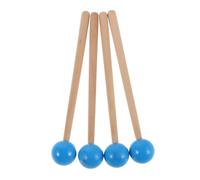 HAMPPLIES 2 Paires Maillets en Bois pour Percussion Xylophone et Marimba, Lot de 4 Pièces Bleu, Baguettes Légères et Solide avec Manche Ergonomique, Accessoires Polyvalents pour École, Scène
