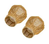 HAMPPLIES 2 pièces Abat-jour Corde de Papier Abat-jour Plafonnier Vintage Rotin Synthétique Diffuseur de Lumière Naturelle pour Suspension Chambre et Salon Décoration Lumineuse et Créative