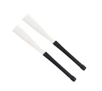 HAMPPLIES 2 pièces Baguettes de Balai pour Batterie Nylon Blanc Accessoires Percussion Jazz Poignée Antidérapante Légères et Polyvalentes pour Batteurs